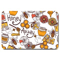 Honey Seamless Pattern Large Doormat  by Vaneshart