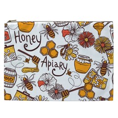 Honey Seamless Pattern Cosmetic Bag (xxl) by Vaneshart