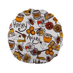 Honey Seamless Pattern Standard 15  Premium Flano Round Cushions