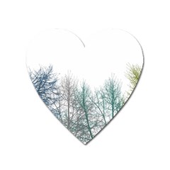 Multicolor Graphic Botanical Print Heart Magnet