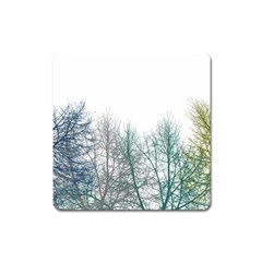 Multicolor Graphic Botanical Print Square Magnet