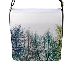 Multicolor Graphic Botanical Print Flap Closure Messenger Bag (l) by dflcprintsclothing