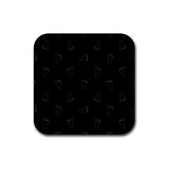 Neon Style Black And White Footprints Motif Pattern Rubber Square Coaster (4 Pack)  by dflcprintsclothing