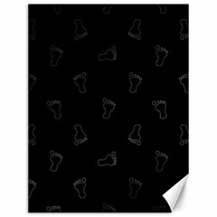 Neon Style Black And White Footprints Motif Pattern Canvas 12  X 16  by dflcprintsclothing