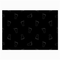 Neon Style Black And White Footprints Motif Pattern Large Glasses Cloth by dflcprintsclothing