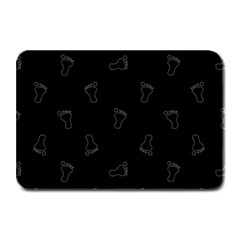 Neon Style Black And White Footprints Motif Pattern Plate Mats by dflcprintsclothing