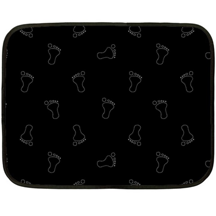 Neon Style Black And White Footprints Motif Pattern Fleece Blanket (Mini)