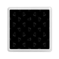 Neon Style Black And White Footprints Motif Pattern Memory Card Reader (square)