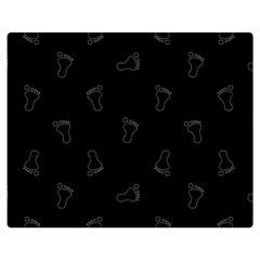 Neon Style Black And White Footprints Motif Pattern Double Sided Flano Blanket (medium)  by dflcprintsclothing