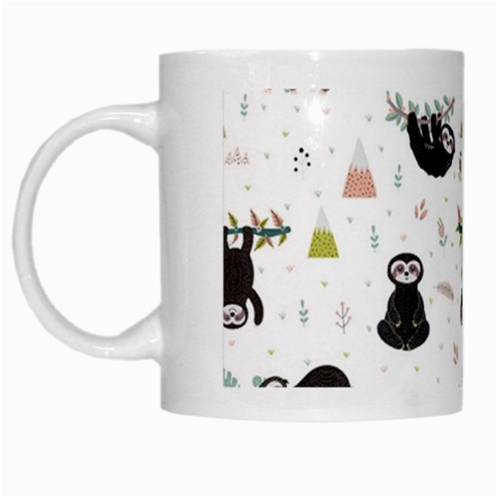 Cute sloths White Mugs