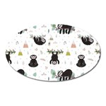 Cute sloths Oval Magnet Front