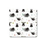 Cute sloths Square Magnet Front