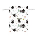 Cute sloths Lightweight Drawstring Pouch (M) Front