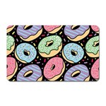 Colorful Donut Seamless Pattern On Black Vector Magnet (Rectangular) Front