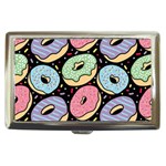 Colorful Donut Seamless Pattern On Black Vector Cigarette Money Case Front