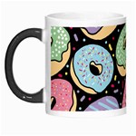 Colorful Donut Seamless Pattern On Black Vector Morph Mugs Left