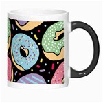 Colorful Donut Seamless Pattern On Black Vector Morph Mugs Right