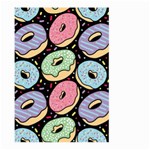 Colorful Donut Seamless Pattern On Black Vector Large Garden Flag (Two Sides) Front