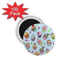 Cupcake Doodle Pattern 1 75  Magnets (100 Pack)  by Sobalvarro