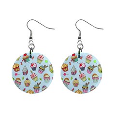 Cupcake Doodle Pattern Mini Button Earrings by Sobalvarro