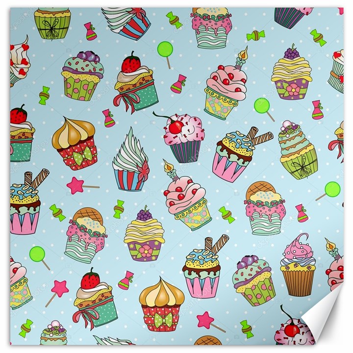 Cupcake Doodle Pattern Canvas 20  x 20 