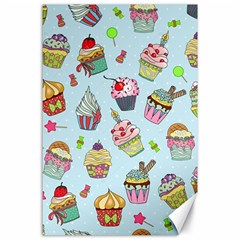 Cupcake Doodle Pattern Canvas 24  X 36 