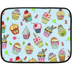 Cupcake Doodle Pattern Double Sided Fleece Blanket (mini)  by Sobalvarro