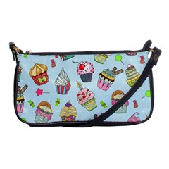 Cupcake Doodle Pattern Shoulder Clutch Bag by Sobalvarro