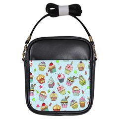 Cupcake Doodle Pattern Girls Sling Bag by Sobalvarro