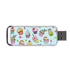 Cupcake Doodle Pattern Portable Usb Flash (one Side) by Sobalvarro