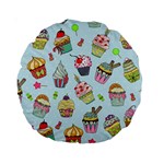 Cupcake Doodle Pattern Standard 15  Premium Round Cushions Front