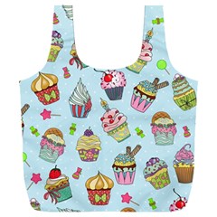 Cupcake Doodle Pattern Full Print Recycle Bag (xxl) by Sobalvarro