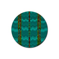 Shimmering Colors From The Sea Decorative Rubber Coaster (round)  by pepitasart