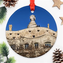 Gaudi, La Pedrera Building, Barcelona - Spain Ornament (round) by dflcprintsclothing