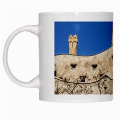 Gaudi, La Pedrera Building, Barcelona - Spain White Mugs by dflcprintsclothing