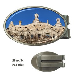 Gaudi, La Pedrera Building, Barcelona - Spain Money Clips (oval)  by dflcprintsclothing