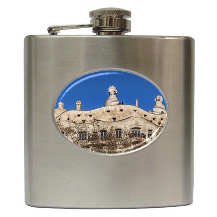 Gaudi, La Pedrera Building, Barcelona - Spain Hip Flask (6 oz)