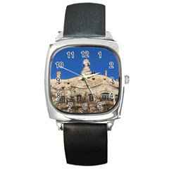 Gaudi, La Pedrera Building, Barcelona - Spain Square Metal Watch by dflcprintsclothing