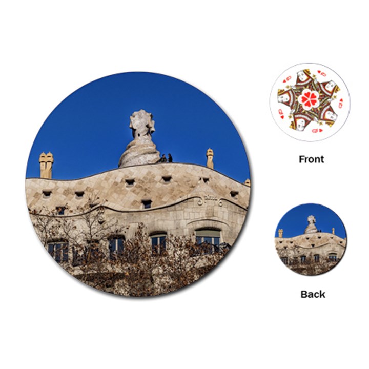 Gaudi, La Pedrera Building, Barcelona - Spain Playing Cards Single Design (Round)