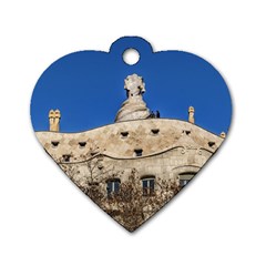 Gaudi, La Pedrera Building, Barcelona - Spain Dog Tag Heart (two Sides) by dflcprintsclothing