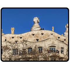 Gaudi, La Pedrera Building, Barcelona - Spain Fleece Blanket (medium)  by dflcprintsclothing