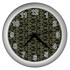 Green Digitalart Wall Clock (silver) by Sparkle