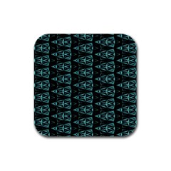 Digital Triangles Rubber Square Coaster (4 Pack)  by Sparkle