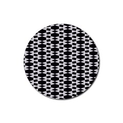 Black And White Triangles Rubber Round Coaster (4 Pack)  by Sparkle