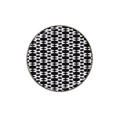 Black And White Triangles Hat Clip Ball Marker (4 Pack) by Sparkle