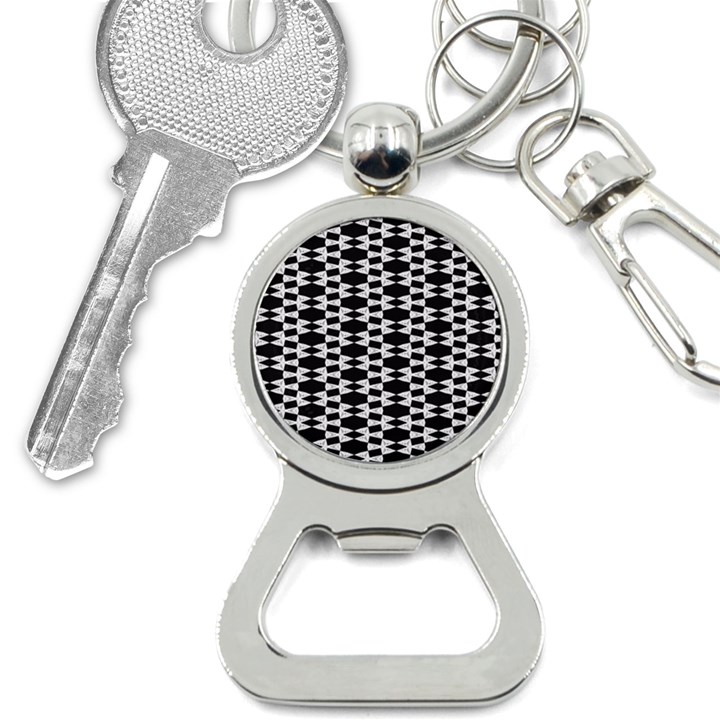 Black And White Triangles Bottle Opener Key Chain