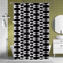 Black And White Triangles Shower Curtain 48  X 72  (small)  by Sparkle