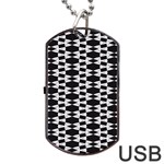 Black And White Triangles Dog Tag USB Flash (Two Sides) Front