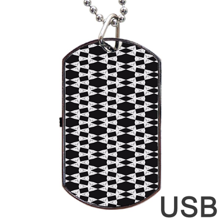 Black And White Triangles Dog Tag USB Flash (Two Sides)