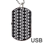 Black And White Triangles Dog Tag USB Flash (Two Sides) Back